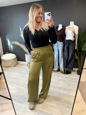The Ellery Satin Wide Leg Pants [ size large ] - The Rack Boutique ⚡️