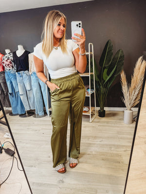 The Ellery Satin Wide Leg Pants [ size large ] - The Rack Boutique ⚡️
