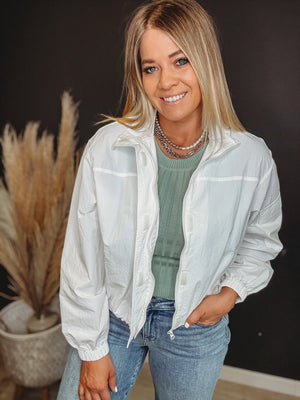 The Good Thing White Windbreaker Jacket - The Rack Boutique ⚡️
