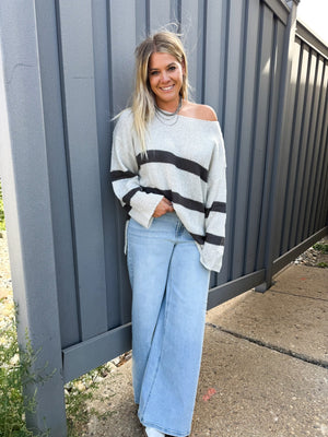 The Knix Striped Oversized Sweater - The Rack Boutique ⚡️
