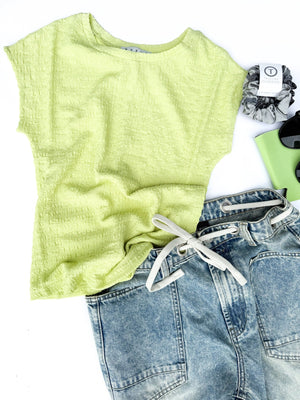 The Lemon Lime Crinkled Top - The Rack Boutique ⚡️