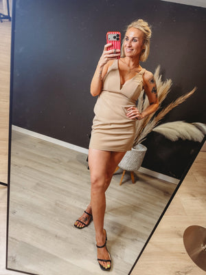 The Leyton Taupe Dress - The Rack Boutique ⚡️