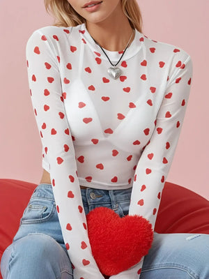 The Lior Heart Cropped Mesh Top - The Rack Boutique ⚡️