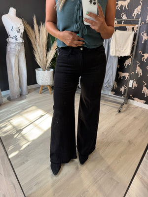 The Long Live Wide Leg Denim [ Black ] - The Rack Boutique ⚡️