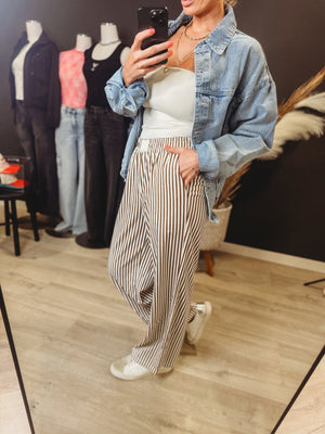 The Luca Striped Wide Leg Pants - The Rack Boutique ⚡️