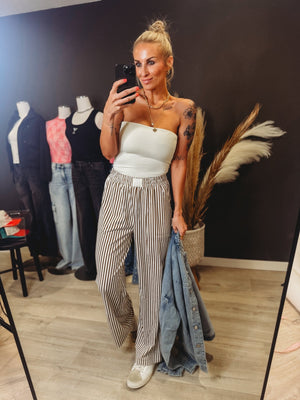 The Luca Striped Wide Leg Pants - The Rack Boutique ⚡️