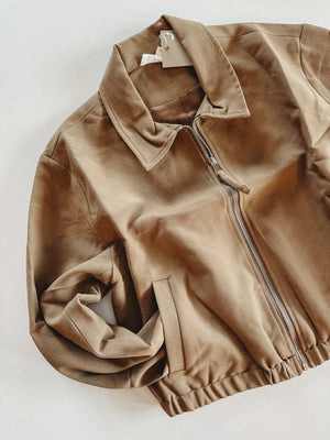 The Mocha Cropped Zip Jacket - The Rack Boutique ⚡️