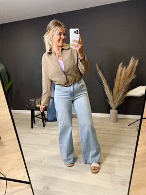 The Mocha Cropped Zip Jacket - The Rack Boutique ⚡️