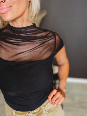The Rorie Black Mesh Top - The Rack Boutique ⚡️