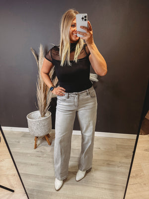 The Rorie Black Mesh Top - The Rack Boutique ⚡️