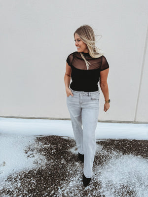 The Rorie Black Mesh Top - The Rack Boutique ⚡️