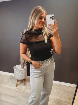 The Rorie Black Mesh Top - The Rack Boutique ⚡️