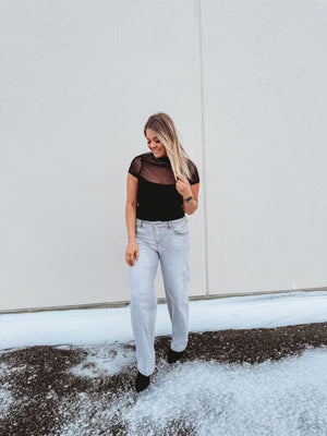 The Rorie Black Mesh Top - The Rack Boutique ⚡️