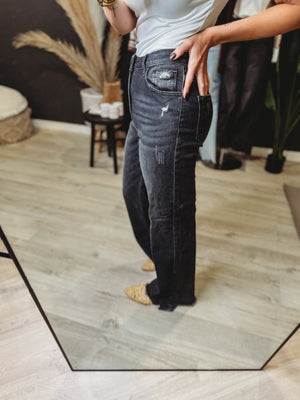 The Rya Black Risen Denim [ size 1 ] - The Rack Boutique ⚡️