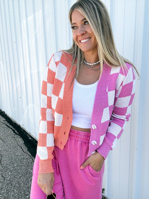 The Saylor Checkered Button Cardigan - The Rack Boutique ⚡️