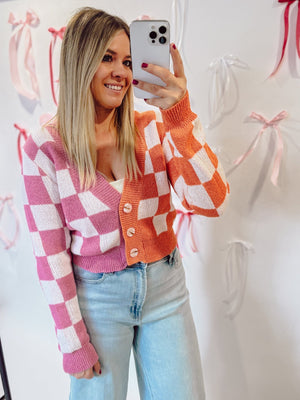 The Saylor Checkered Button Cardigan - The Rack Boutique ⚡️