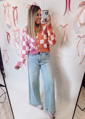 The Saylor Checkered Button Cardigan - The Rack Boutique ⚡️