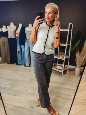 The Trulee Button Down Sweater Tank - The Rack Boutique ⚡️