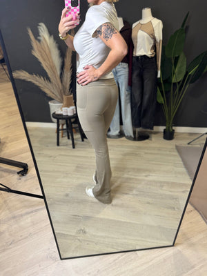 The Warm Grey Drawstring Flare Pants - The Rack Boutique ⚡️