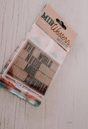 The World Needs More Cowboys Air Freshener - The Rack Boutique ⚡️