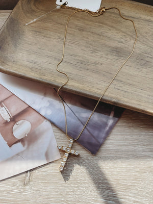 The XL Diamond Cross Necklace - The Rack Boutique ⚡️