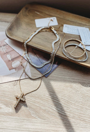 The XL Diamond Cross Necklace - The Rack Boutique ⚡️