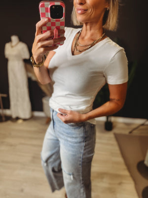 The Zoey Basic V Neck Tee [ 3 Colors ] - The Rack Boutique ⚡️