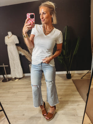 The Zoey Basic V Neck Tee [ 3 Colors ] - The Rack Boutique ⚡️