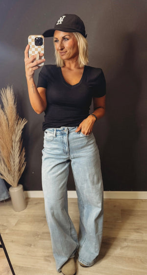 The Zoey Basic V Neck Tee [ 3 Colors ] - The Rack Boutique ⚡️