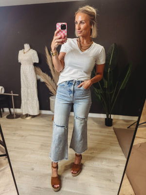 The Zoey Basic V Neck Tee [ 3 Colors ] - The Rack Boutique ⚡️