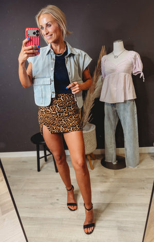 Tisha Leopard Stretch Skirt - The Rack Boutique ⚡️