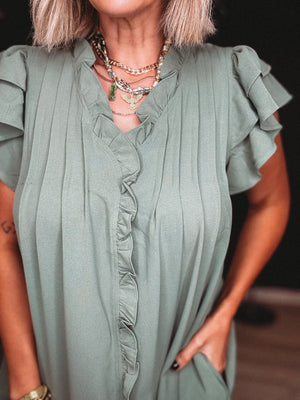 Trigg Ruffle Dress [ medium ] - The Rack Boutique ⚡️