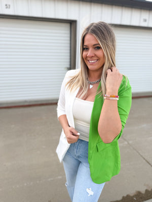 Two tone electric green blazer - The Rack Boutique ⚡️