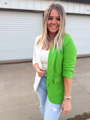 Two tone electric green blazer - The Rack Boutique ⚡️