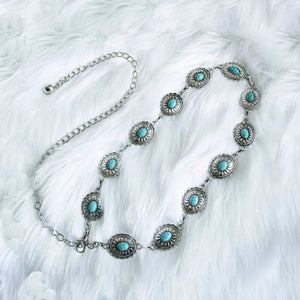 Vintage Turquoise Bohemian Metal Belt [ Small ] - The Rack Boutique ⚡️