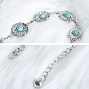 Vintage Turquoise Bohemian Metal Belt [ Small ] - The Rack Boutique ⚡️