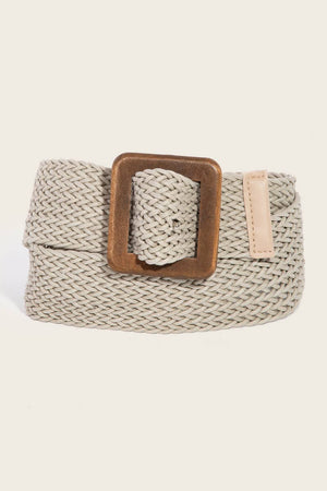 Wooden Square Buckle Braided Belt - The Rack Boutique ⚡️