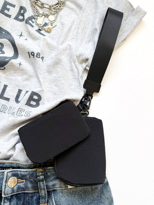 Wristlet Pouch In Black - The Rack Boutique ⚡️