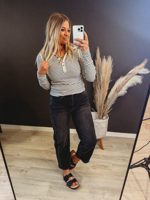 Zayla Long Sleeve Knit Henley - The Rack Boutique ⚡️