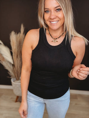 Zoey Round Neck Tank Top - The Rack Boutique ⚡️