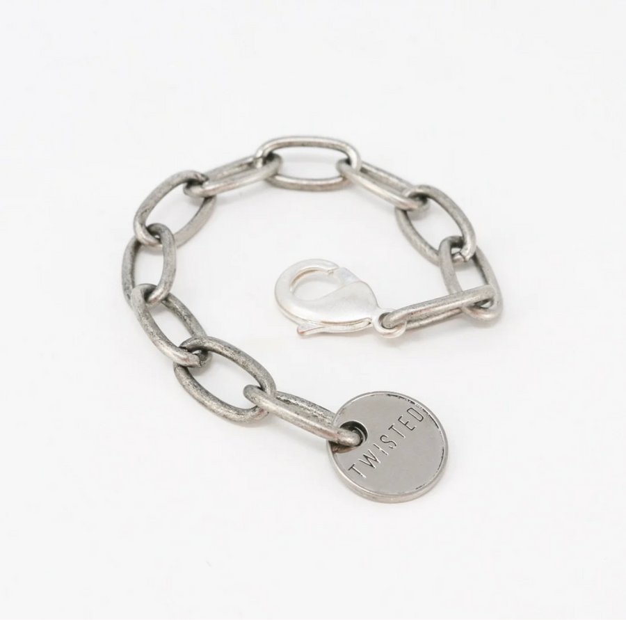 Twisted Silver Classic Chain Bracelet