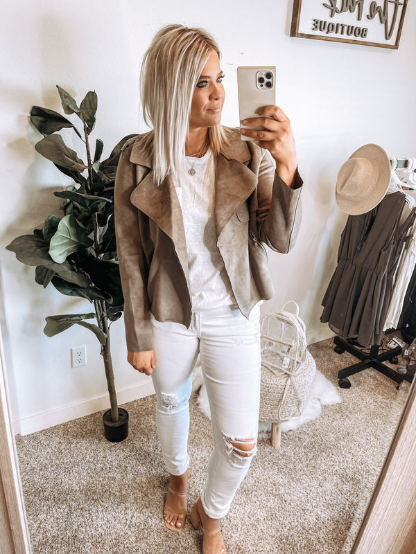 Cora Suede Moto Jacket